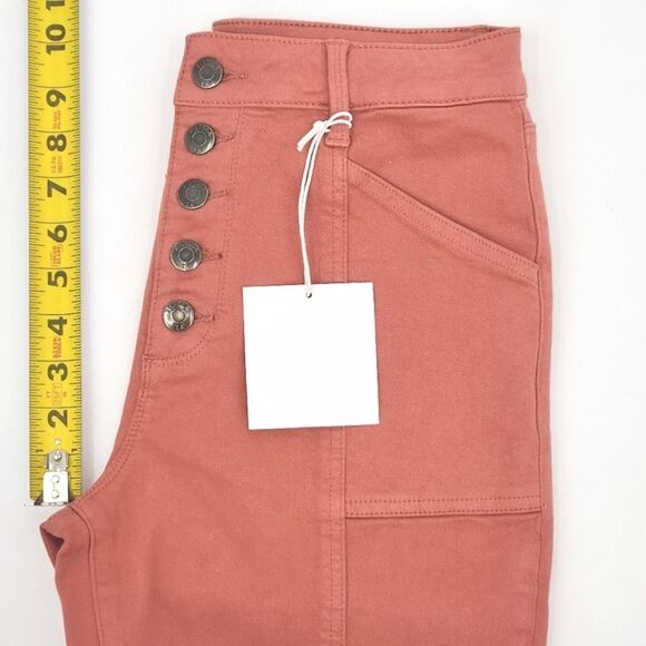 Pistola High Waist Rise Button Fly Straight Leg Denim Jeans Size 28 Red Rock - Picture 5 of 6